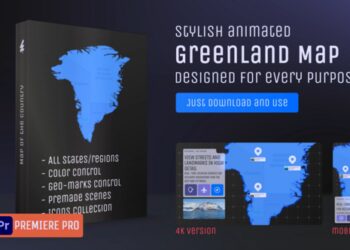 VideoHive Greenland Map – Autonomous Territory (Kalaallit Nunaat) MOGRT Kit 61691482